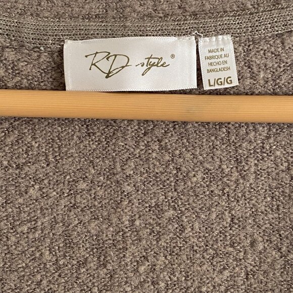 RD Style Taupe Longline Cardigan – Size L – Soft Bouclé Texture – Duster Style - Picture 4 of 9